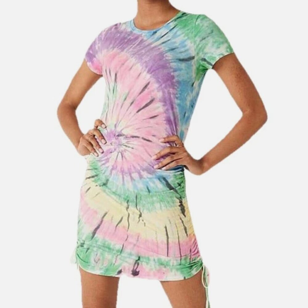 NEW PINK by Victoria Secret Rushed Side Tie-Dye Women's Large Mini Casual Dress